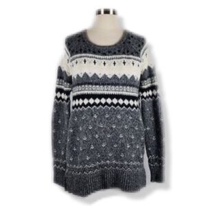 AE American Eagle Fair Isle Wool Blend Grannycore Cottagecore Crewneck Jumper S